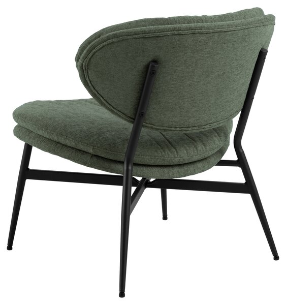 MAZZONI EXPORT SOPHIA Verde (material Apia 352)/cadru negru - FOTOLIU DE ODIHNĂ SCAUN PENTRU SALON/BIROU TAPIȚAT