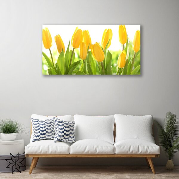Tablou pe panza canvas Lalele Floral Galben Verde