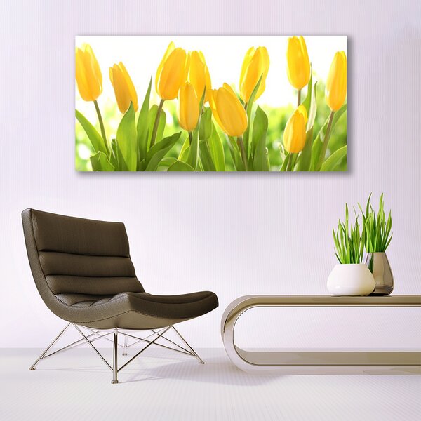 Tablou pe panza canvas Lalele Floral Galben Verde