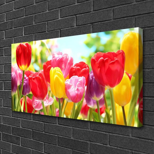 Tablou pe panza canvas Lalele Floral Roșu Galben