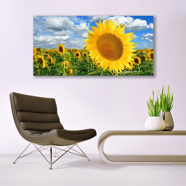 Tablou pe panza canvas Floarea soarelui Floral Galben Maro