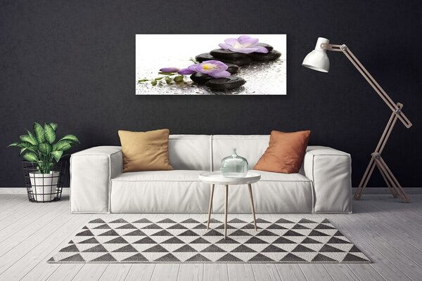 Tablou pe panza canvas Pietrele de flori Arta roz negru