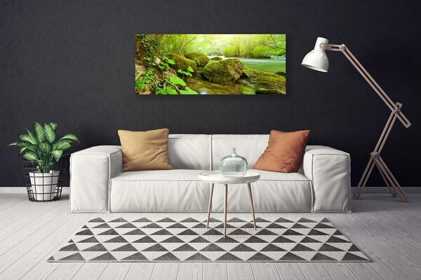 Tablou pe panza canvas Lacul Pietrele Natura verde