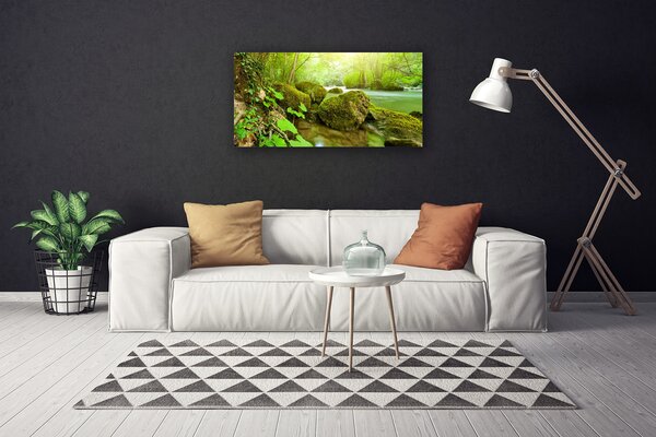 Tablou pe panza canvas Lacul Pietrele Natura verde