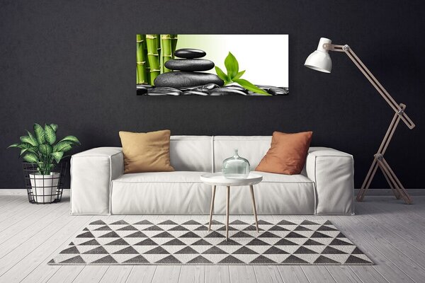 Tablou pe panza canvas Bamboo coceni de pietre Arta Verde Negru