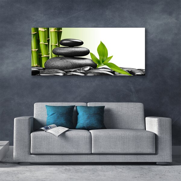 Tablou pe panza canvas Bamboo coceni de pietre Arta Verde Negru