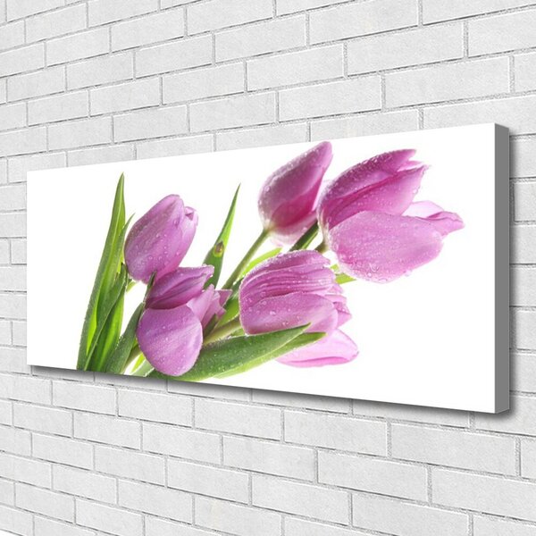 Tablou pe panza canvas Lalele Floral Roz Verde