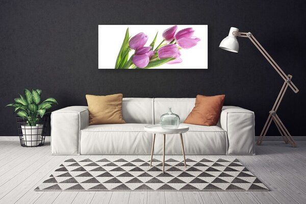 Tablou pe panza canvas Lalele Floral Roz Verde