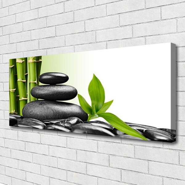 Tablou pe panza canvas Bamboo coceni de pietre Arta Verde Negru