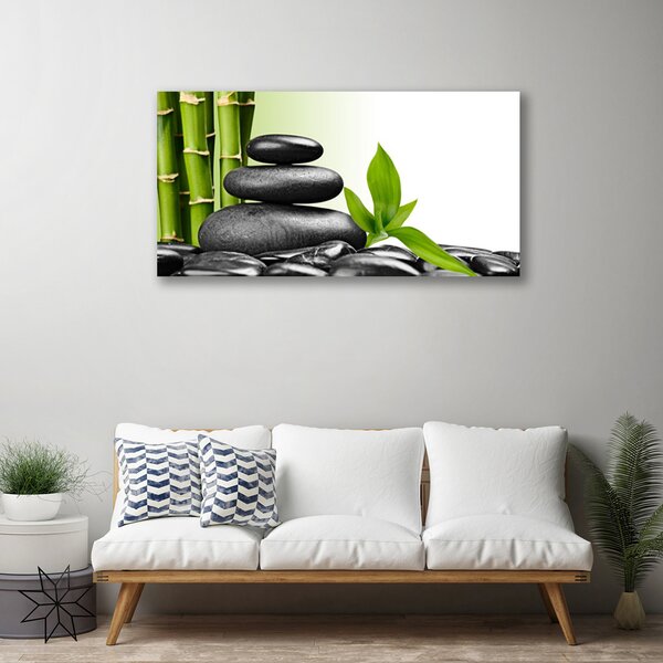 Tablou pe panza canvas Bamboo coceni de pietre Arta Verde Negru