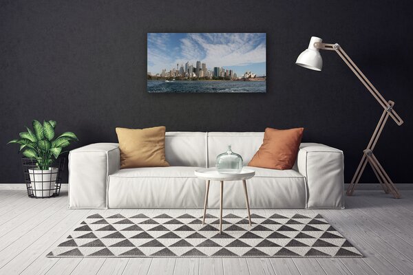 Tablou pe panza canvas Marea orașului Case Gri Albastru