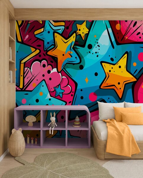 Tapet Graffiti, Fototapet în stil graffiti și artă stradală, w01063 : Uwalls.ro