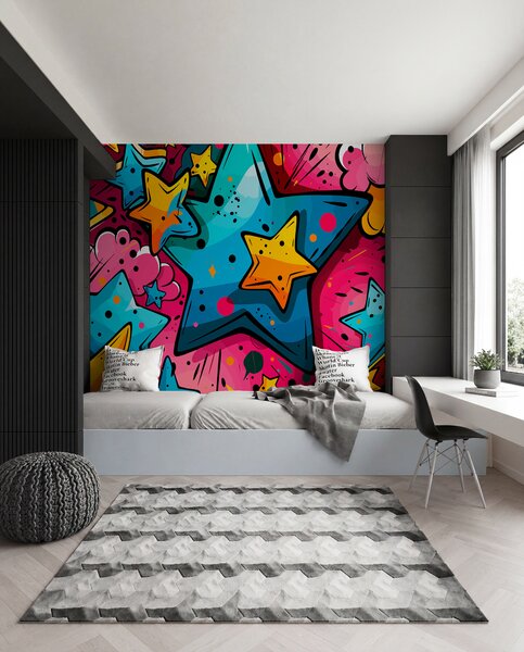 Tapet Graffiti, Fototapet în stil graffiti și artă stradală, w01063 : Uwalls.ro