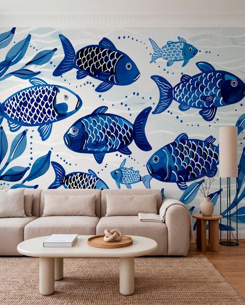 Tapet Pește albastru, Fototapet Marea, w01062 : Uwalls.ro