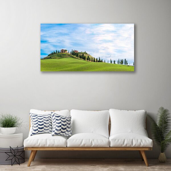 Tablou pe panza canvas Meadow Copaci Peisaj verde