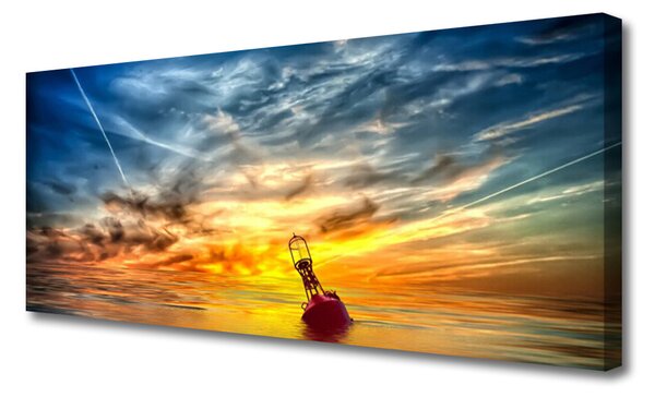 Tablou pe panza canvas Abstract Art Galben Albastru Roșu