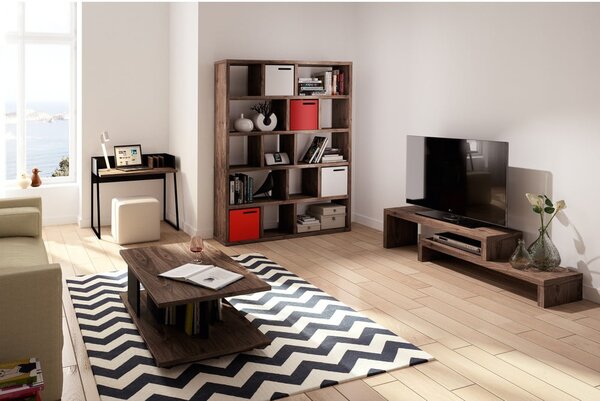 Bibliotecă maro cu aspect de lemn de nuc 150x198 cm Berlin – TemaHome