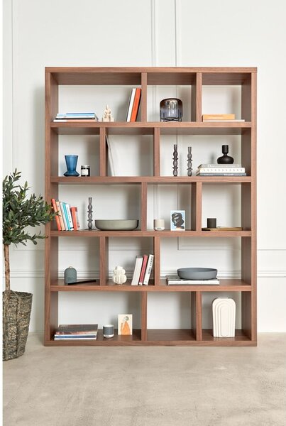 Bibliotecă maro cu aspect de lemn de nuc 150x198 cm Berlin – TemaHome