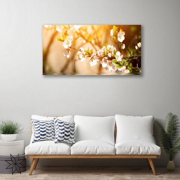 Tablou pe panza canvas Flori Floral alb