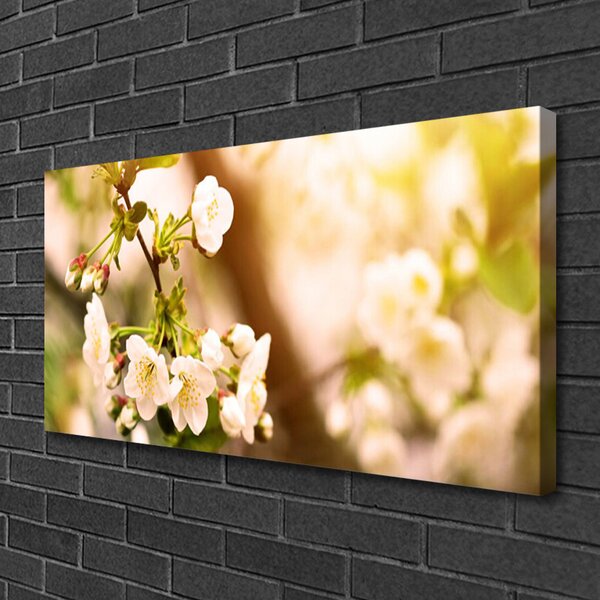 Tablou pe panza canvas Flori Floral alb
