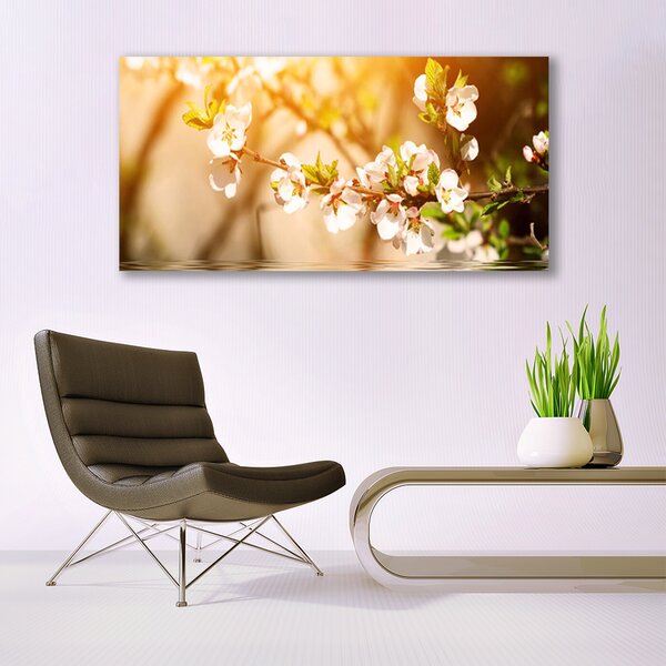 Tablou pe panza canvas Flori Floral alb