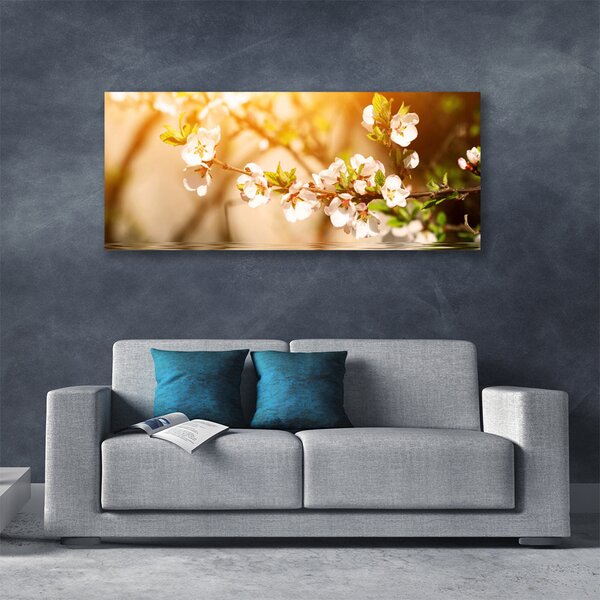 Tablou pe panza canvas Flori Floral alb