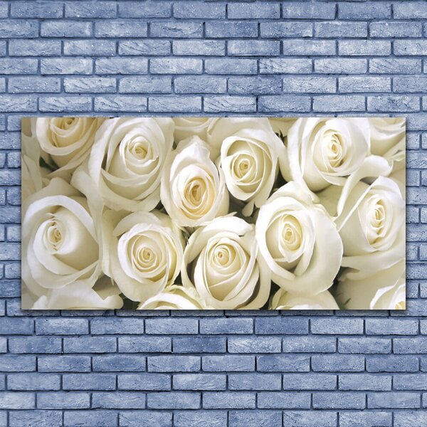 Tablou pe panza canvas Trandafiri Floral Alb