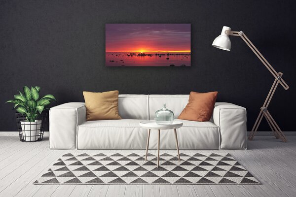 Tablou pe panza canvas Sea Sun Peisaj Galben Gri