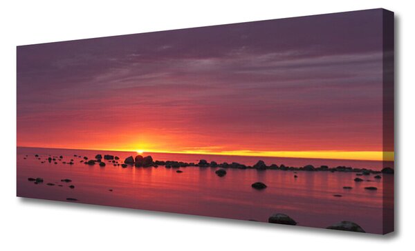 Tablou pe panza canvas Sea Sun Peisaj Galben Gri