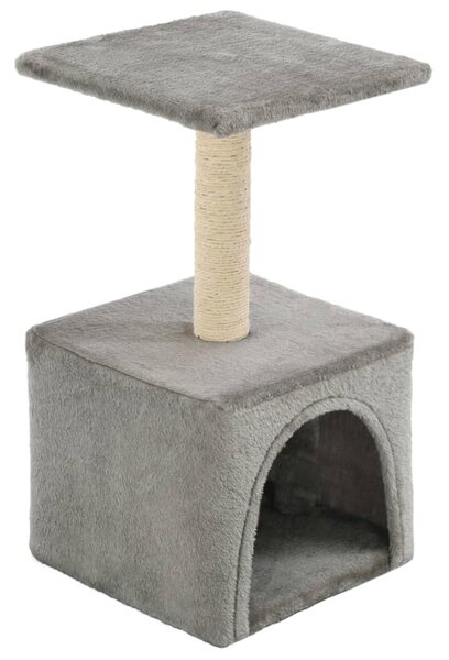 Ansamblu pentru pisici, stâlp cu funie de sisal, gri, 55 cm