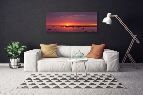 Tablou pe panza canvas Sea Sun Peisaj Galben Gri