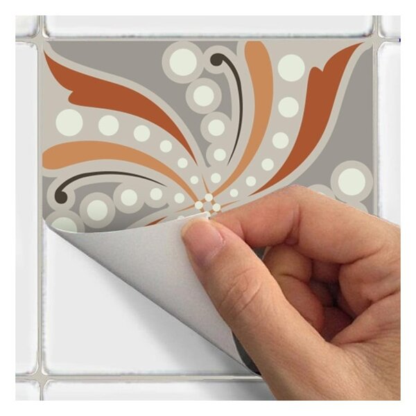 Set 30 autocolante de perete Ambiance Cement Tiles Bali, 15 x 15 cm