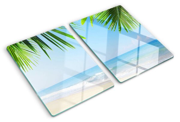 Tocător de bucătărie Plajă tropicală cu palmieri