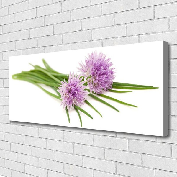 Tablou pe panza canvas Flori Floral roz. Verde