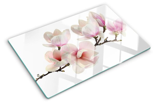 Tocător din sticlă Flori de magnolie pe o ramură