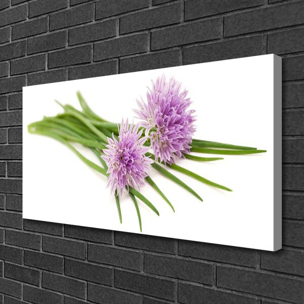 Tablou pe panza canvas Flori Floral roz. Verde