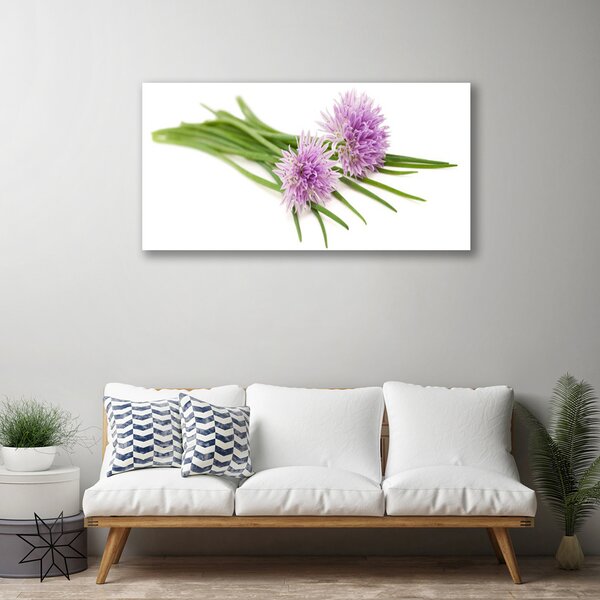 Tablou pe panza canvas Flori Floral roz. Verde