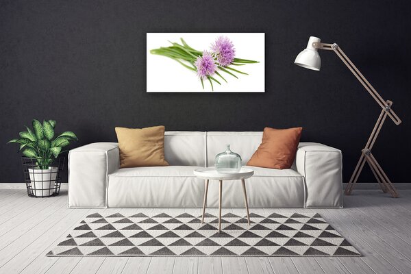 Tablou pe panza canvas Flori Floral roz. Verde