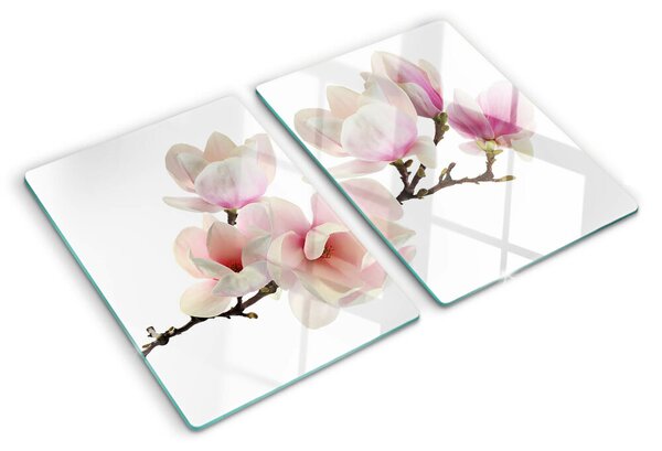 Tocător din sticlă Flori de magnolie pe o ramură