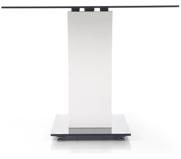 Masa VESPER, negru/alb, sticla securizata, 160x90x76 cm