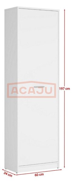 Dulap NEPO PLUS, alb, PAL, cu o usa, 60x34x197 cm