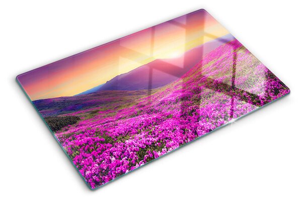 Tocător sticlă Peisaj floral la apus