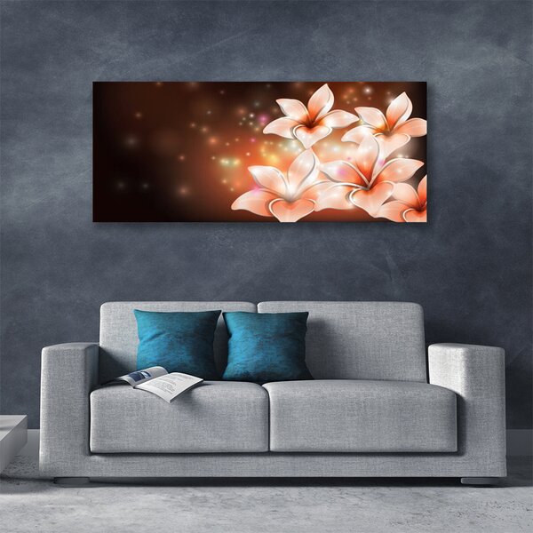 Tablou pe panza canvas Flori Floral Alb Galben Negru