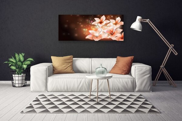 Tablou pe panza canvas Flori Floral Alb Galben Negru