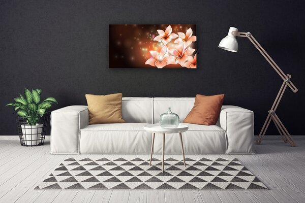 Tablou pe panza canvas Flori Floral Alb Galben Negru