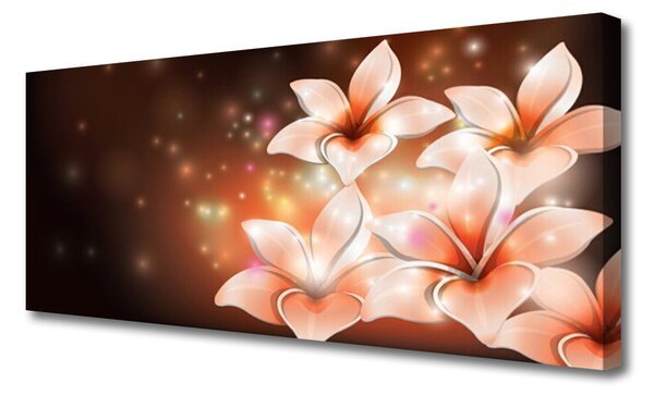 Tablou pe panza canvas Flori Floral Alb Galben Negru