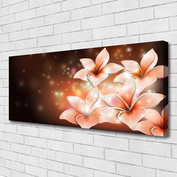 Tablou pe panza canvas Flori Floral Alb Galben Negru