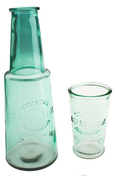 Carafă din sticlă cu pahar Dakls, 800 ml, verde