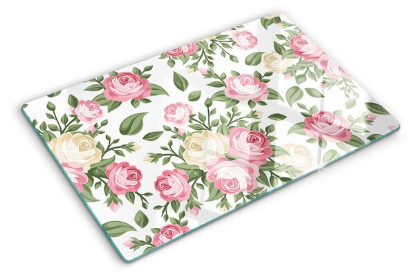 Tocător sticlă Model floral de trandafir