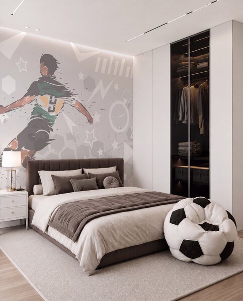 Tapet Jucător de fotbal, sport, Fototapet pentru camera unui adolescent, Fototapet Fotbal, w04763 : Uwalls.ro